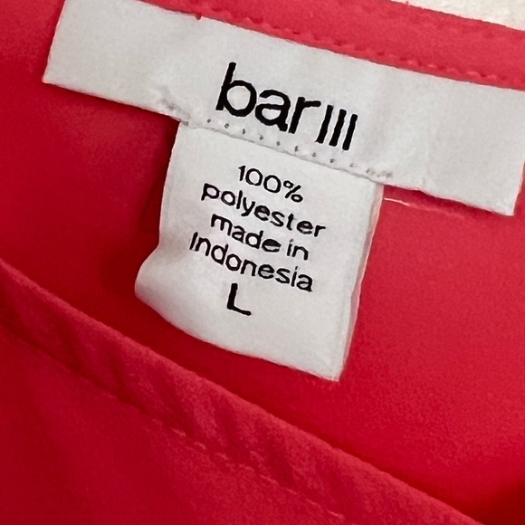 #48 BAR III • COLD SHOULDER RUFFLE SPAGHETTI STRAP TOP • CORAL PINK - Picture 4 of 5